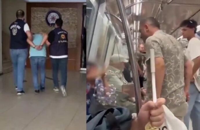 Metroda toka satan Suriyeli çocuğu darp eden kişi tutuklandı