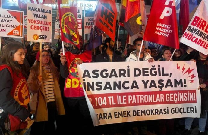 Ankara’da asgari ücret protesto edildi