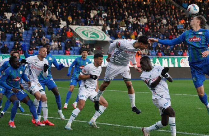 Rizespor, Konyaspor ile 1-1 berabere kaldı